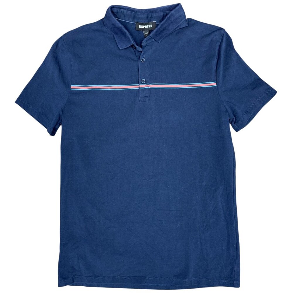 Men's EXPRESS Polo Stretch Short‎ Sleeve Shirt ID#: 6171: Size M